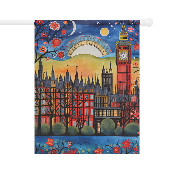 London England Big Ben Skyline Garden Flag & Porch Banner Yard Art