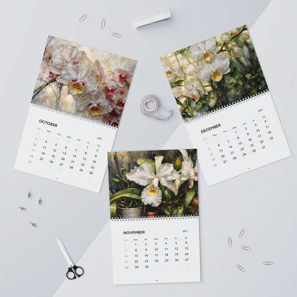 2027 Orchid Wall Calendar Floral Botanical Art Original Photography Gift