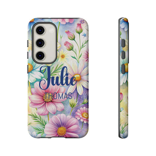 Personalized Daisy Phone Case Custom Name Cover iPhone Samsung Pixel Gift