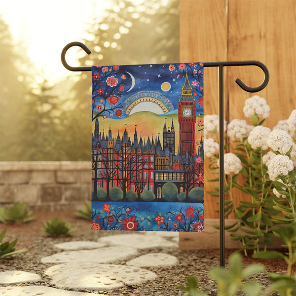 London England Big Ben Skyline Garden Flag & Porch Banner Yard Art