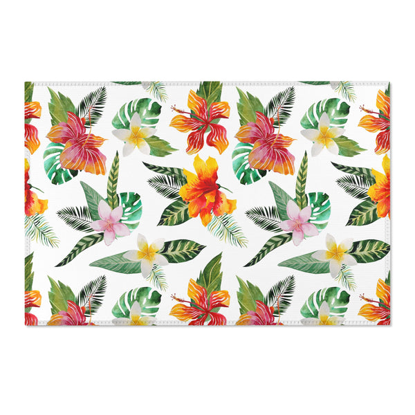 Island Bloom: Tropical Flower Haven Area Rugs - Your Personal Beach House Garden!
