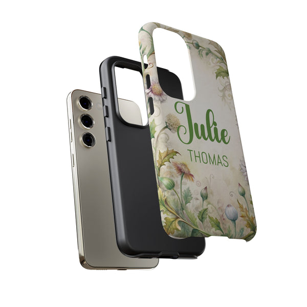 Personalized Floral Phone Case Custom Name Cover iPhone Samsung Pixel Gift