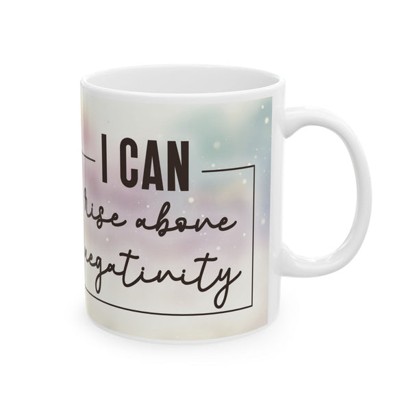 Floral Inspirational Mug – I Can Rise Above Negativity Coffee Cup Gift for Women