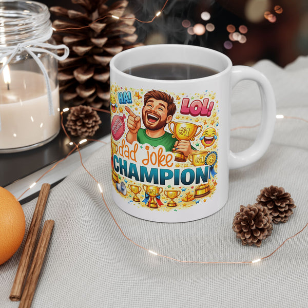 Dad Joke Champion Mug  Funny Father Gift  #1 Dad Coffee Cup  LOL Humor Present