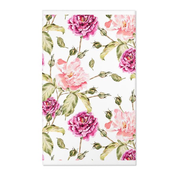 Pink Roses Area Rugs Home Decor Flower Feminine 3 Sizes Durable 
