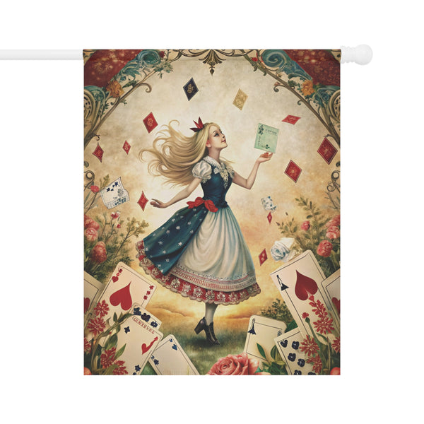 Alice in Wonderland Style Garden Flag & Porch Banner Fairy Tale Yard Art