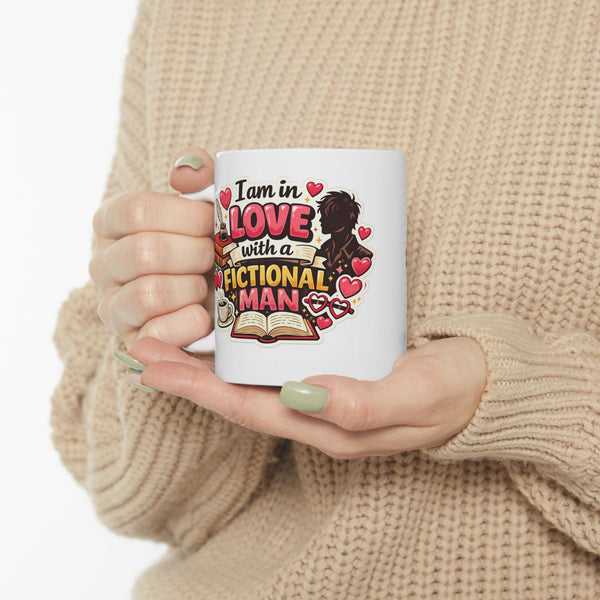 Book Lover Mug “In Love With a Fictional Man” Funny Reader Gift Cup