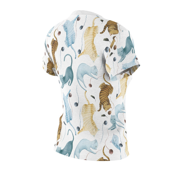 Cat Lovers Women's Cut & Sew Tee (AOP) Playful Kitten Shirt for Women