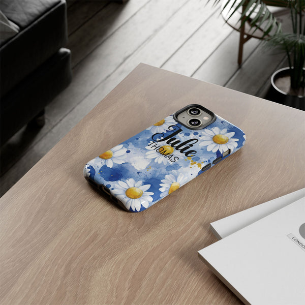 Personalized Floral Phone Case Custom Name Cover iPhone Samsung Pixel Gift