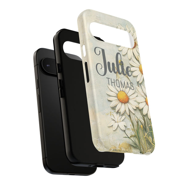 Personalized Floral Phone Case Custom Name Cover iPhone Samsung Pixel Gift