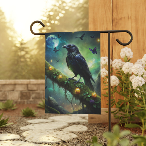 Mystic Raven Moon Garden Flag & Porch Banner Gothic Fantasy Yard Decor