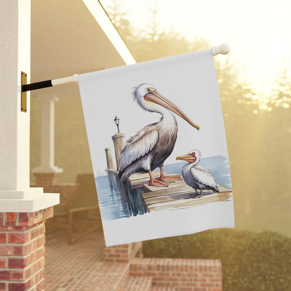 Pelican Garden Flag Coastal Dock Bird Porch Banner Beach House Decor