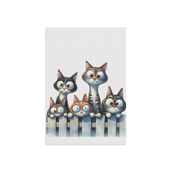 Cute Kittens on Fence Garden Flag & Porch Banner Cat Yard Decor Art