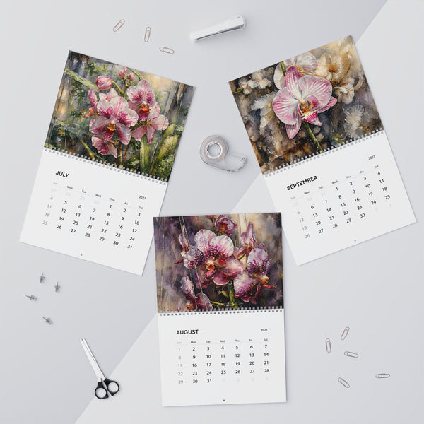 2027 Orchid Wall Calendar Floral Botanical Art Original Photography Gift