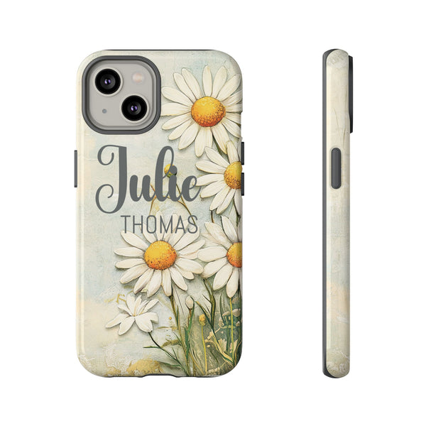 Personalized Floral Phone Case Custom Name Cover iPhone Samsung Pixel Gift