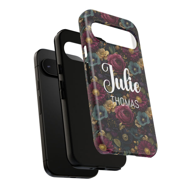 Personalized Flower Phone Case Custom Name Cover iPhone Samsung Google Gift