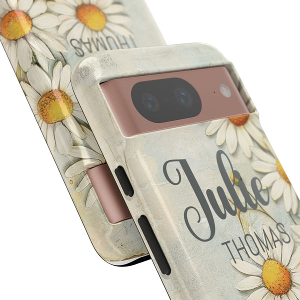 Personalized Floral Phone Case Custom Name Cover iPhone Samsung Pixel Gift