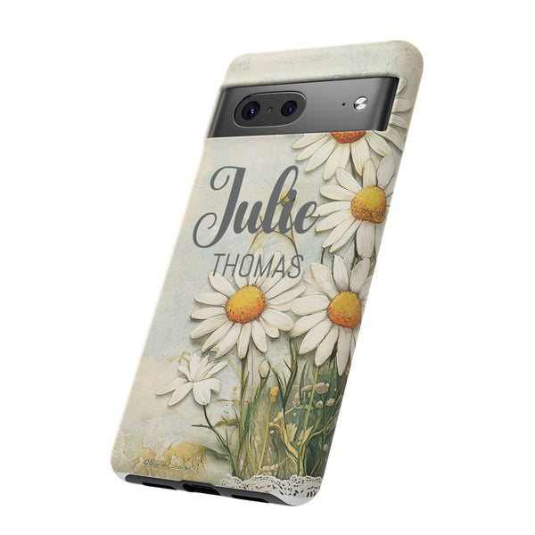 Personalized Floral Phone Case Custom Name Cover iPhone Samsung Pixel Gift