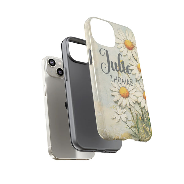 Personalized Floral Phone Case Custom Name Cover iPhone Samsung Pixel Gift