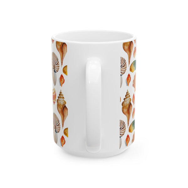 Seashell Coffee Mug Beach Ocean Ceramic Cup 11oz/15oz Dishwasher Microwave Safe