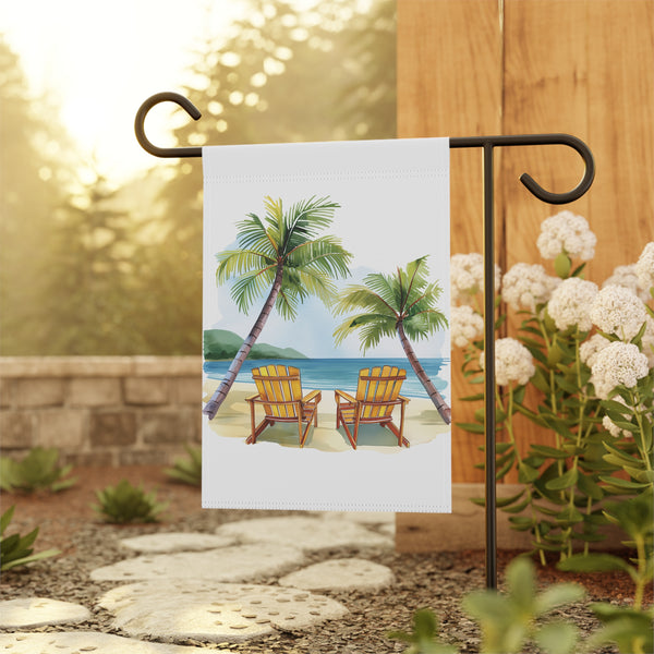 Tropical Beach Chairs Garden Flag & Porch Banner Coastal Decor Yard Art