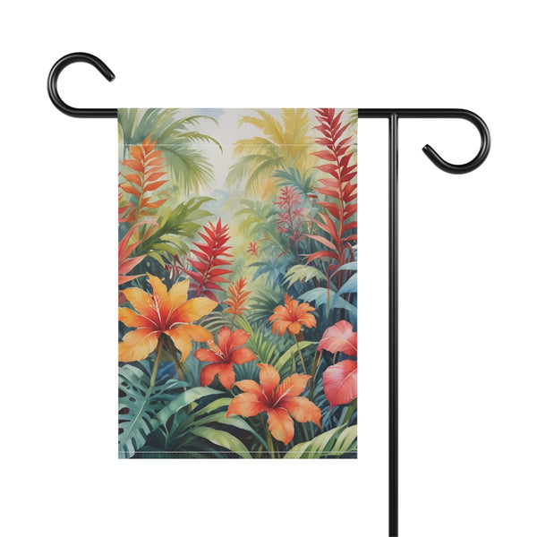 Tropical Hibiscus Jungle Garden Flag & Porch Banner Floral Decor Yard Art