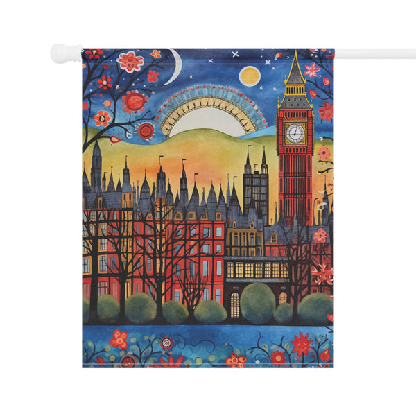 London England Big Ben Skyline Garden Flag & Porch Banner Yard Art
