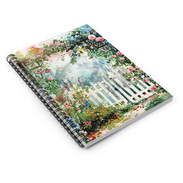 Cottage Garden Spiral Notebook – 6" x 8" Ruled Floral Journal