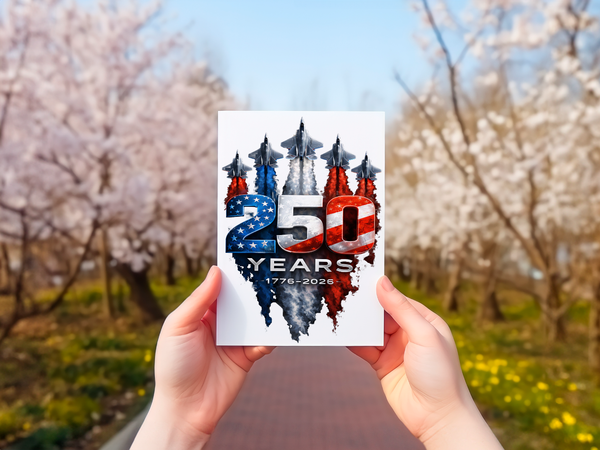 America 250 Years 1776–2026 Patriotic 4x6 Greeting Card