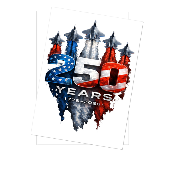 America 250 Years 1776–2026 Patriotic 4x6 Greeting Card