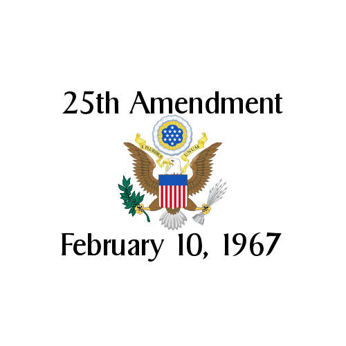 25th Amendment text with an eagle emblem on a white background