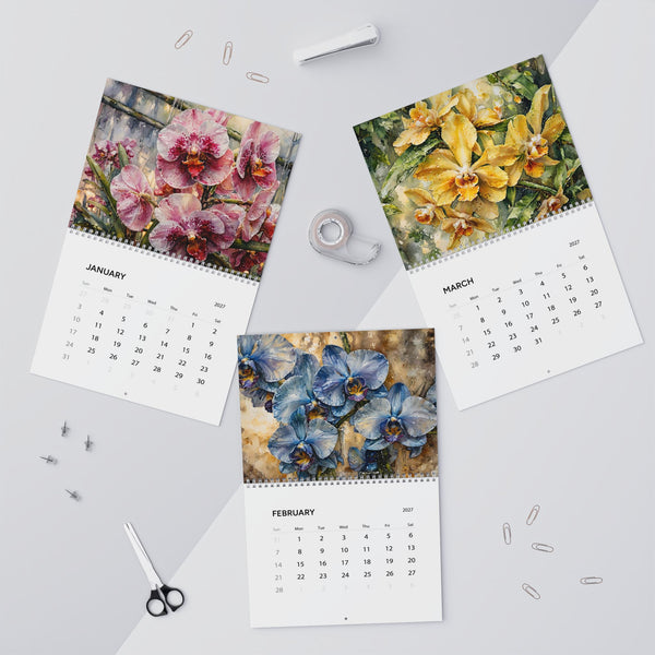 2027 Orchid Wall Calendar Floral Botanical Art Original Photography Gift