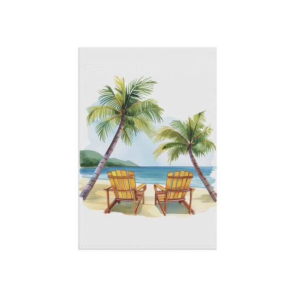 Tropical Beach Chairs Garden Flag & Porch Banner Coastal Decor Yard Art