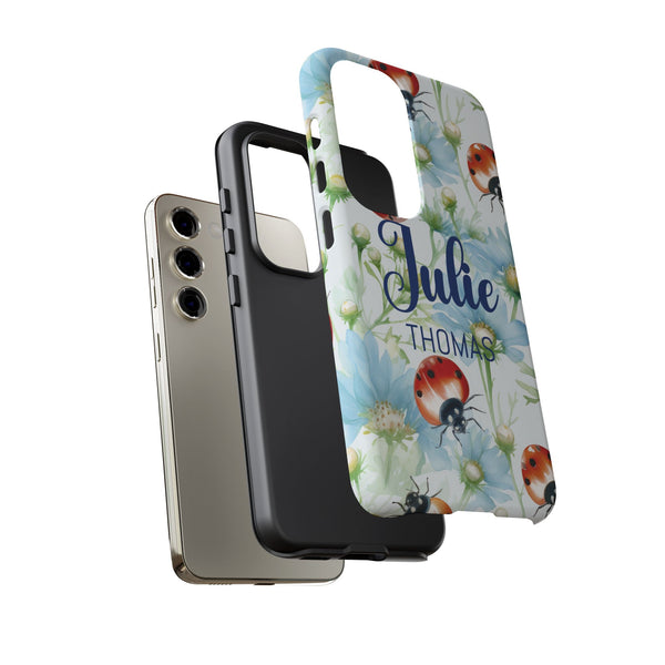 Personalized Ladybug Phone Case Custom Name Cover iPhone Samsung Pixel Gift