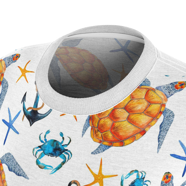 Sea Turtle Women's Cut & Sew Tee (AOP) Beach Theme Tropical Shirt