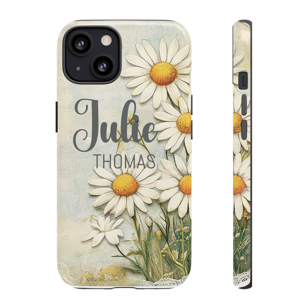 Personalized Floral Phone Case Custom Name Cover iPhone Samsung Pixel Gift