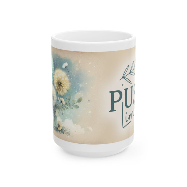 Inspirational Motivational Mug – Push Limits Coffee Cup Positive Gift for Women