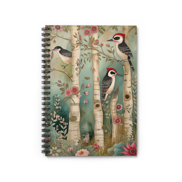 Woodpecker & Wildflower Spiral Notebook – 6" x 8" Nature Journal