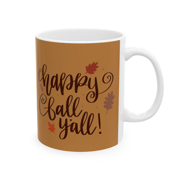 Happy Fall Autumn Harvest White Ceramic Coffee Mug