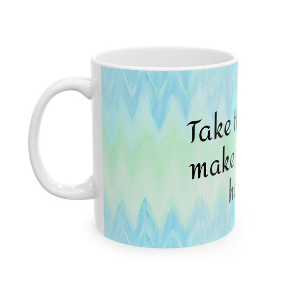 Inspirational Coffee Mug – Yoga Meditation Cup “Take Time Make Your Soul Happy”