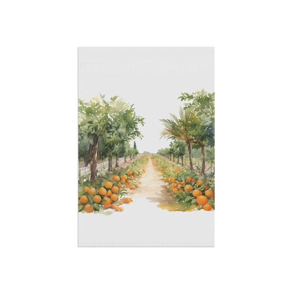 Orange Grove Path Garden Flag & Porch Banner Citrus Farm Decor Yard Art