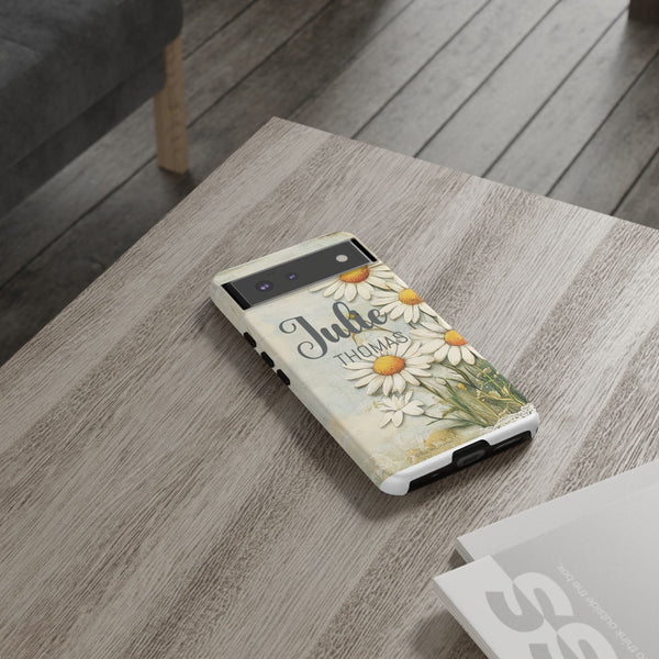 Personalized Floral Phone Case Custom Name Cover iPhone Samsung Pixel Gift
