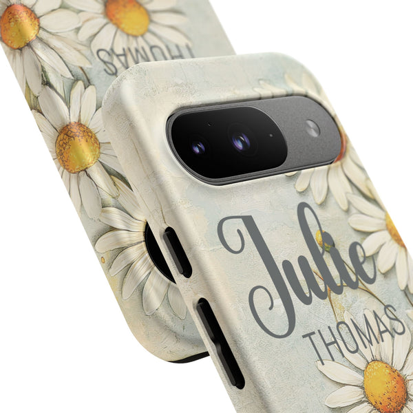 Personalized Floral Phone Case Custom Name Cover iPhone Samsung Pixel Gift