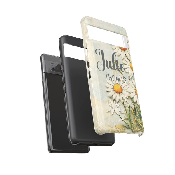 Personalized Floral Phone Case Custom Name Cover iPhone Samsung Pixel Gift