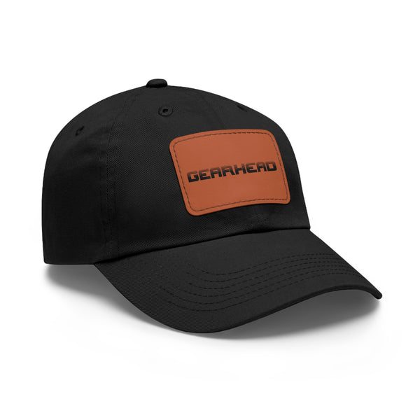 Gifts for Gearheads Hat with Leather Patch (Rectangle) Trucker Ball Cap for Men
