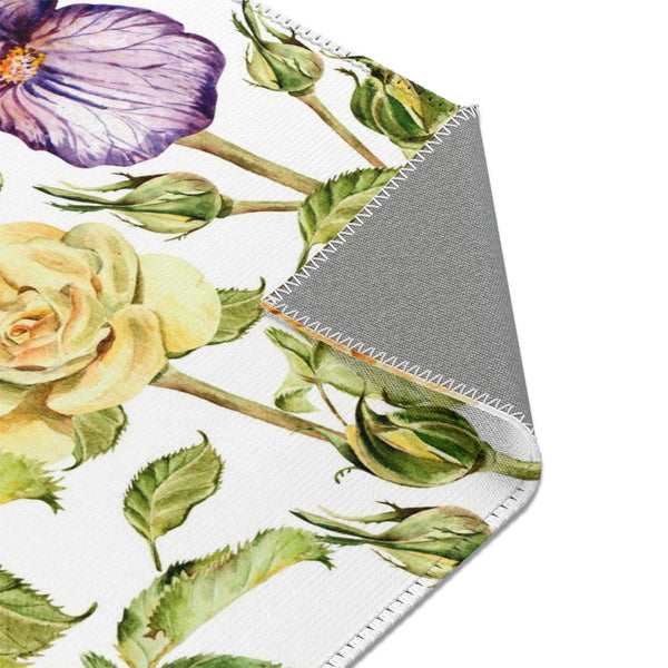 Purple Blue Iris Flower Area Rugs Home Décor Floral 3 Sizes 