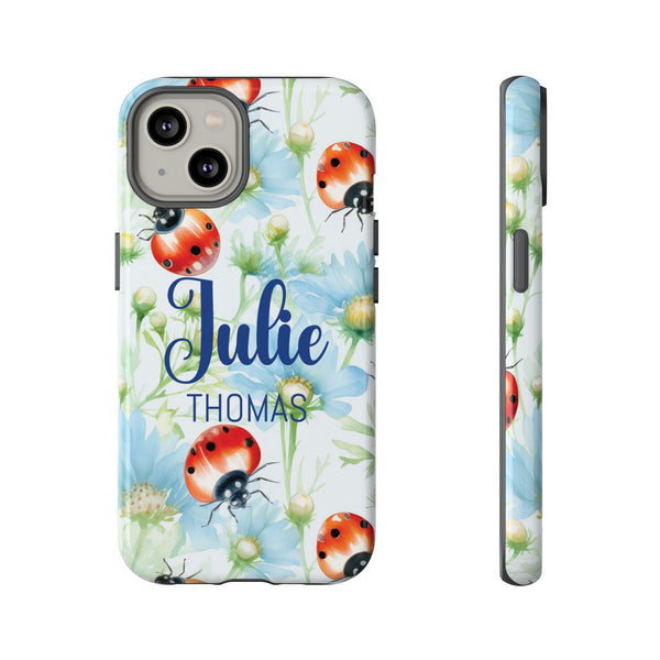 Personalized Ladybug Phone Case Custom Name Cover iPhone Samsung Pixel Gift