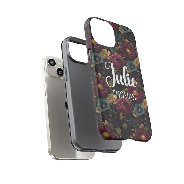 Personalized Flower Phone Case Custom Name Cover iPhone Samsung Google Gift