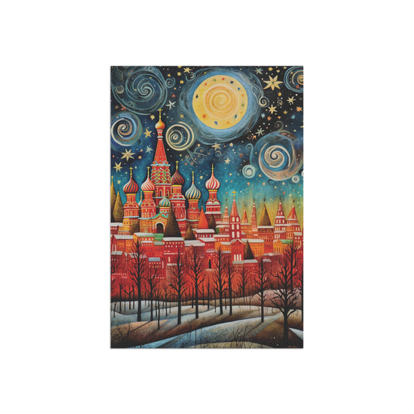 Moscow Russia St. Basil’s Cathedral Skyline Garden Flag & Porch Banner Yard Art