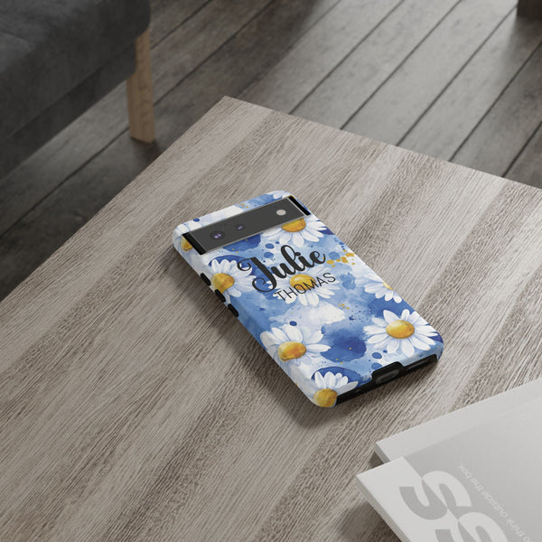 Personalized Floral Phone Case Custom Name Cover iPhone Samsung Pixel Gift